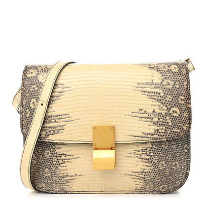 Celine Lizard Medium Classic Box Flap Bag Natural 1 of 10
