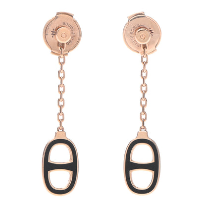Hermes Rose Gold Lacquered Farandole Drop Earrings Black 1 of 4