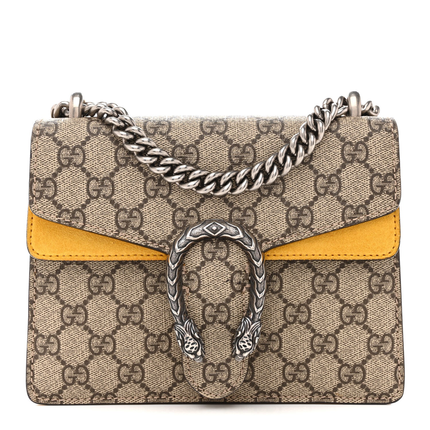 Gucci GG Supreme Monogram Mini Dionysus Shoulder Bag Yellow 1 of 14