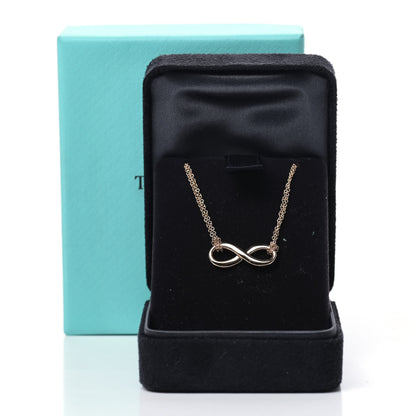 Tiffany 18K Rose Gold Infinity Double Chain Pendant Necklace 7 of 7