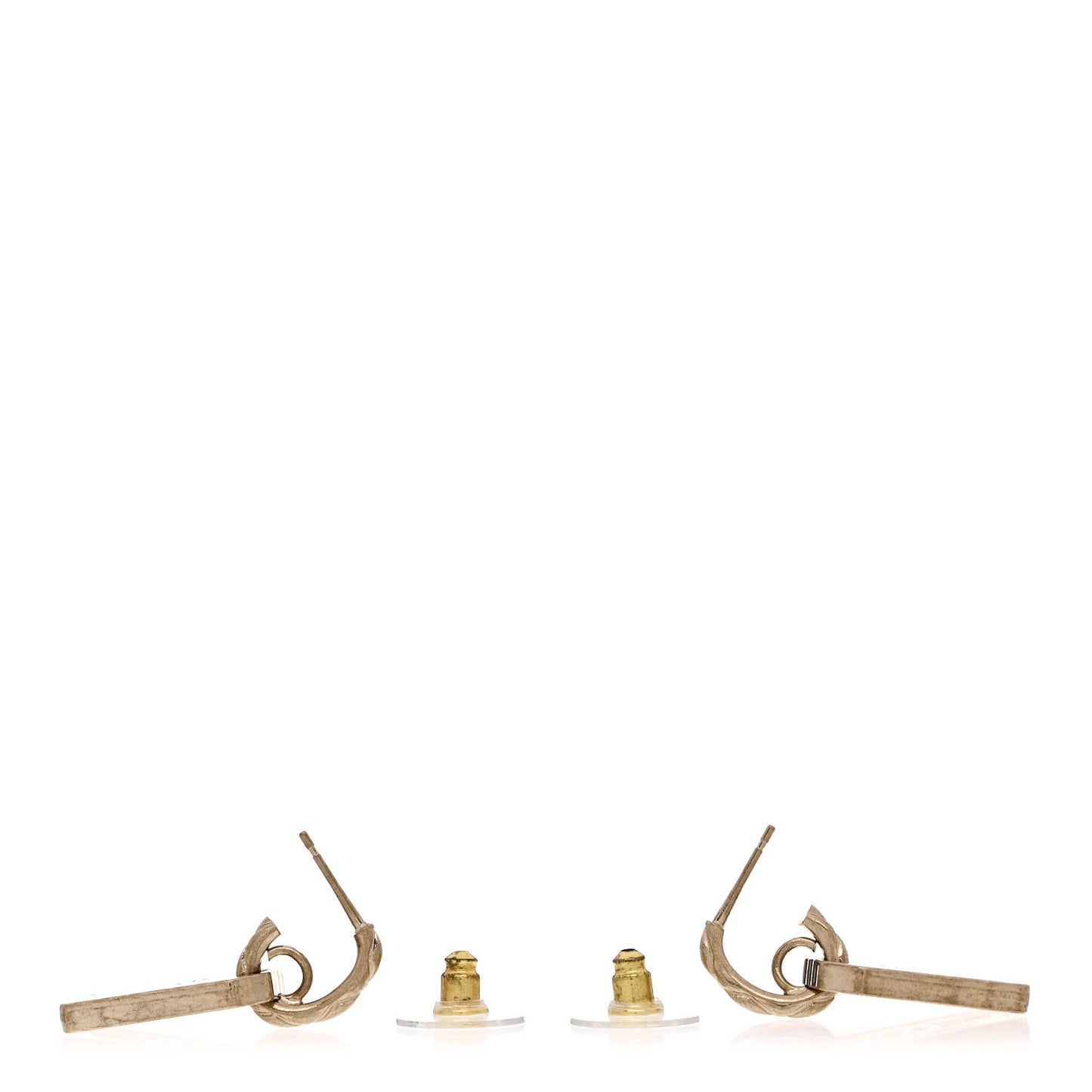 CC Tag Drop Earrings Gold