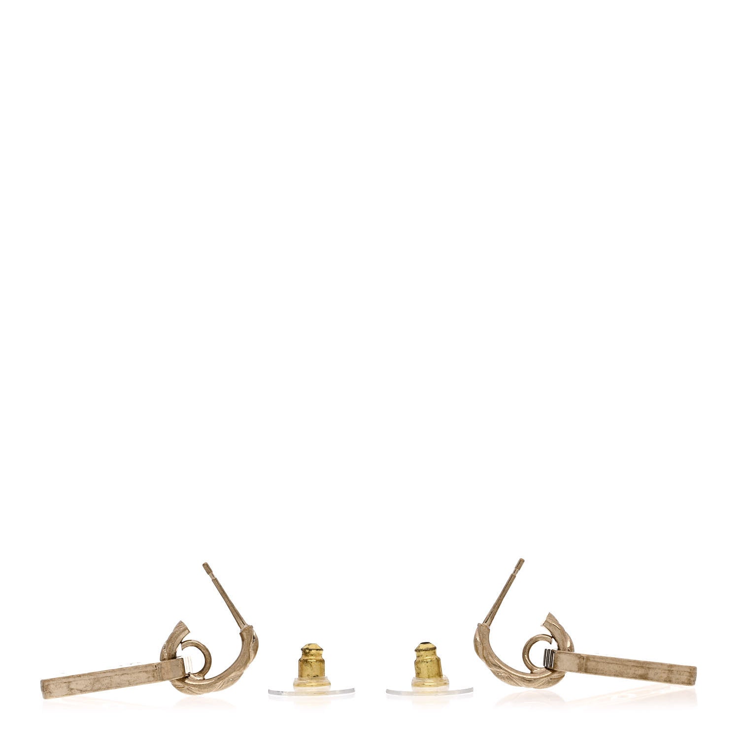 Chanel CC Tag Drop Earrings Gold 3 of 5