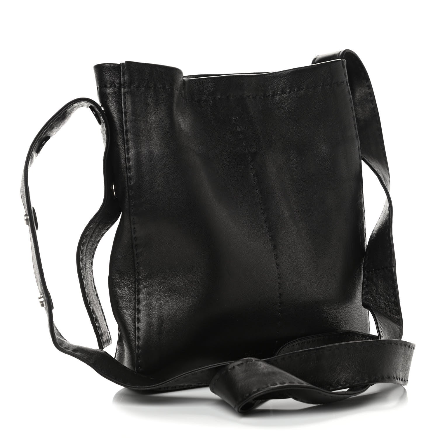 Celine Soft Lambskin Pouch Croissant Shoulder Bag Black 2 of 4