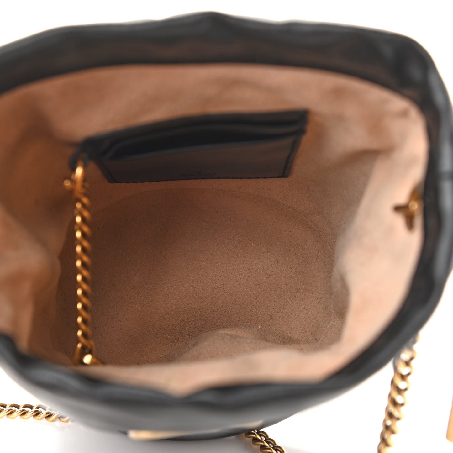 Calfskin Matelasse Mini GG Marmont 2.0 Bucket Bag Black