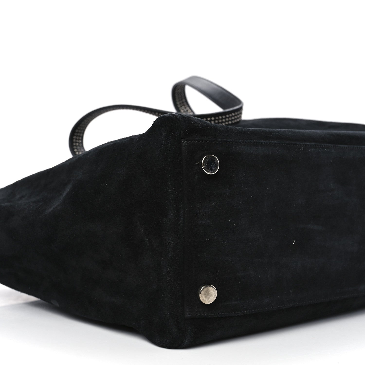 Saint Laurent Calfskin Suede Studded Reversible East West Shopping Tote Black 12 of 13