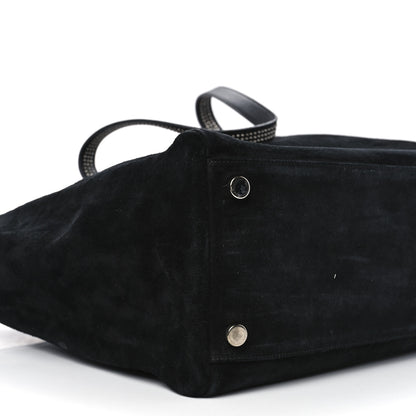 Saint Laurent Calfskin Suede Studded Reversible East West Shopping Tote Black 12 of 13