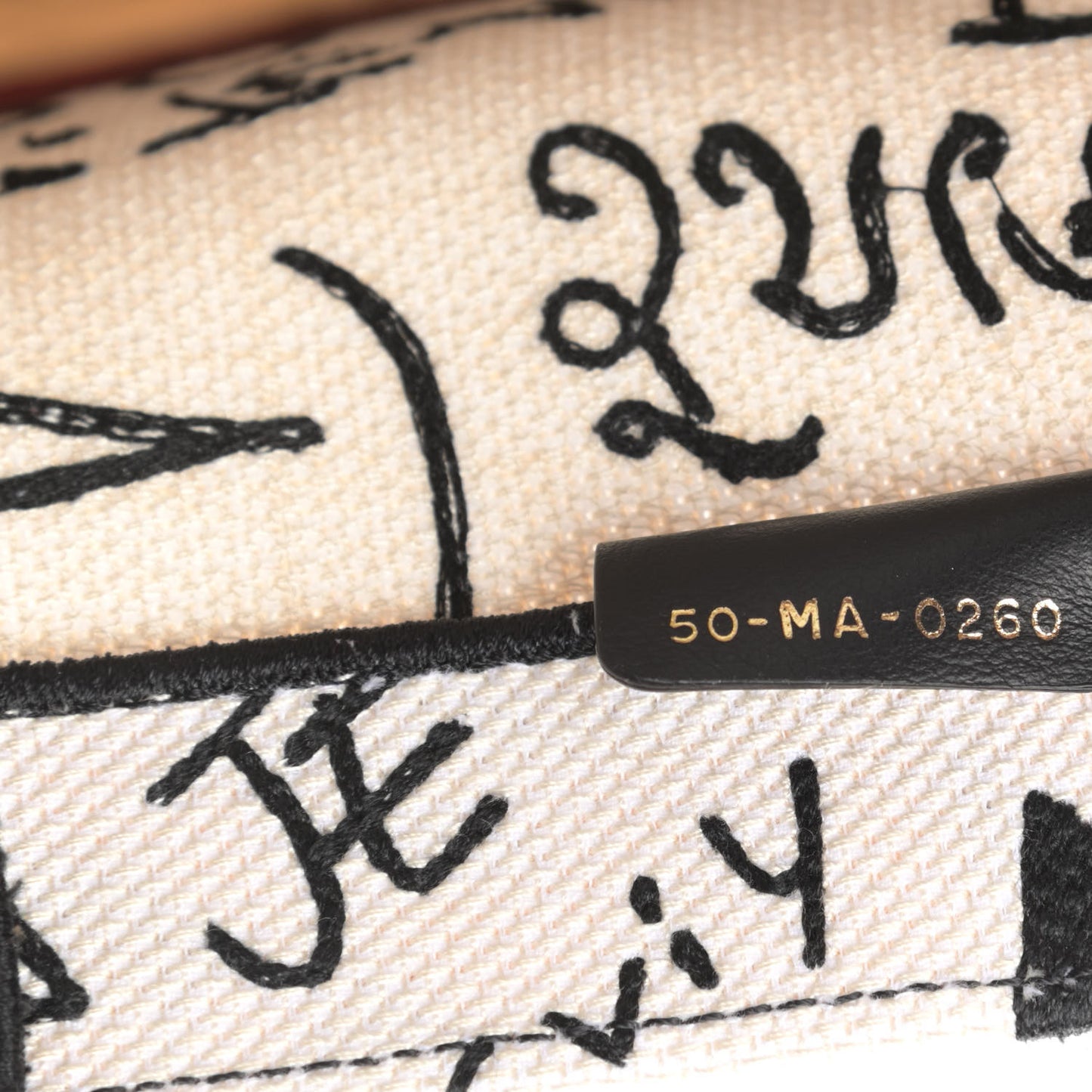 Canvas Embroidered Dioramour Graffiti Book Tote Latte Multicolor