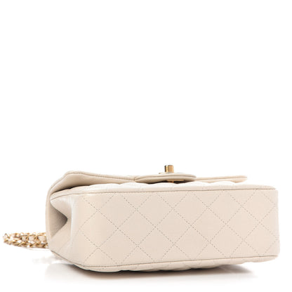 Chanel Caviar Quilted Mini Top Handle Rectangular Flap Beige 4 of 9
