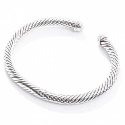 David Yurman Sterling Silver Diamond White Agate 5mm Cable Classics Bracelet 3 of 5