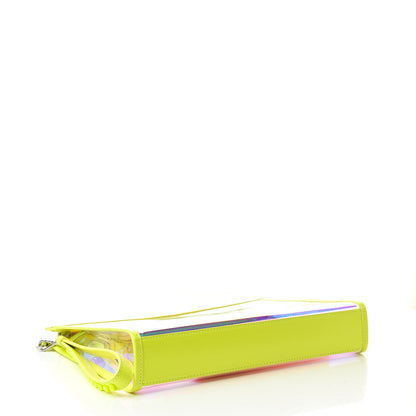 MCM Iridescent PVC Wristlet Neon Yellow 5 of 10