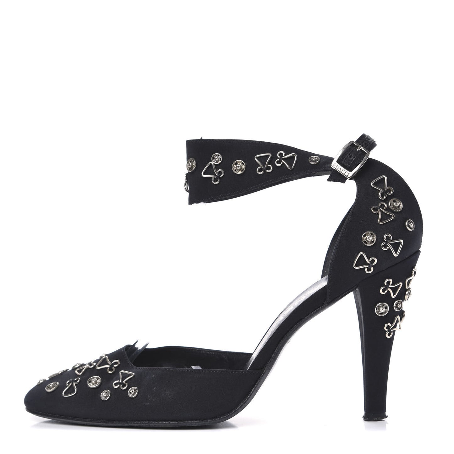 Satin Embellished Pumps 40 Black