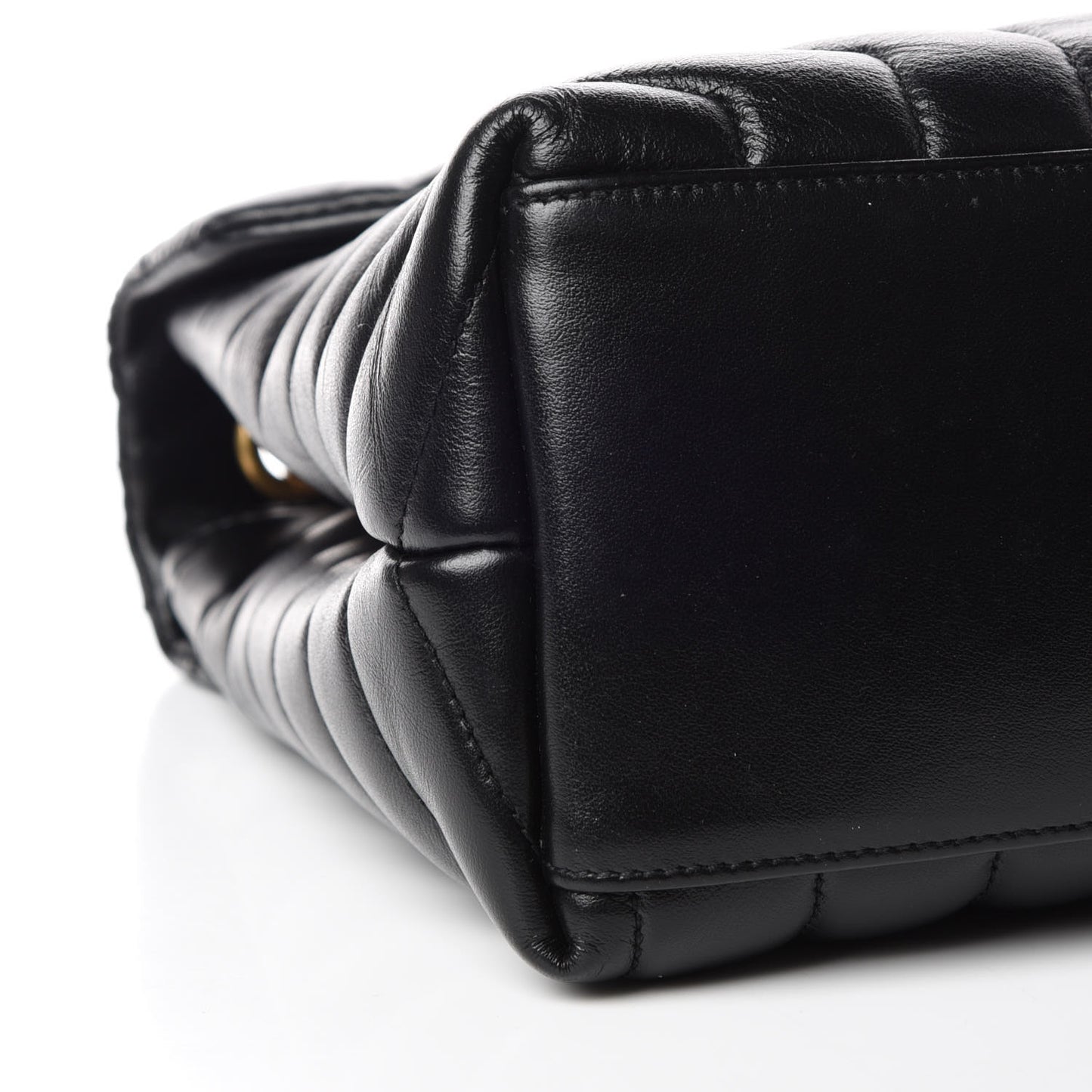 Calfskin Y Quilted Monogram Medium Loulou Chain Satchel Black