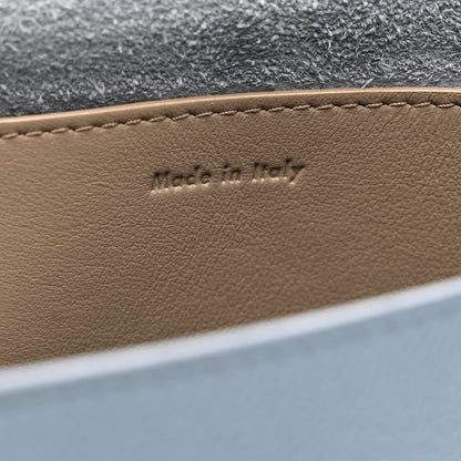 Celine Grained Shiny Calfskin Strap Clutch Slate Blue 6 of 9