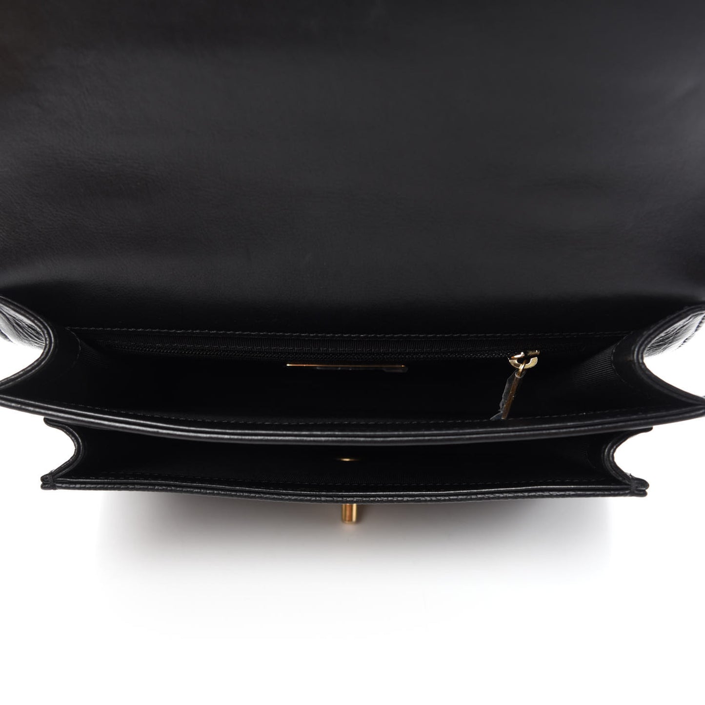 Calfskin Caviar Quilted Chain Handle Flap Black