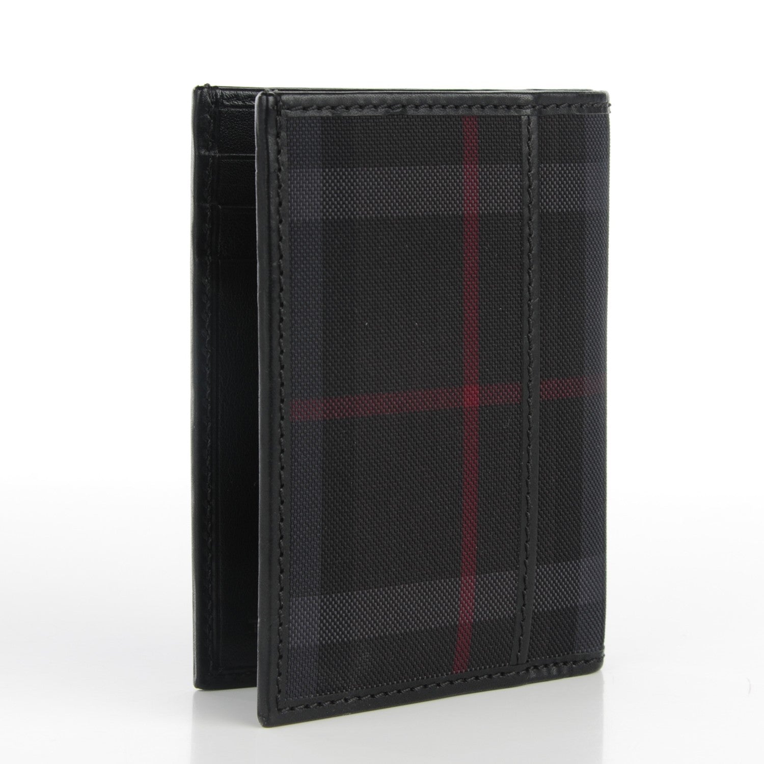 Burberry Horseferry Check Elton Mens Slim Billfold Wallet Charcoal 3 of 8