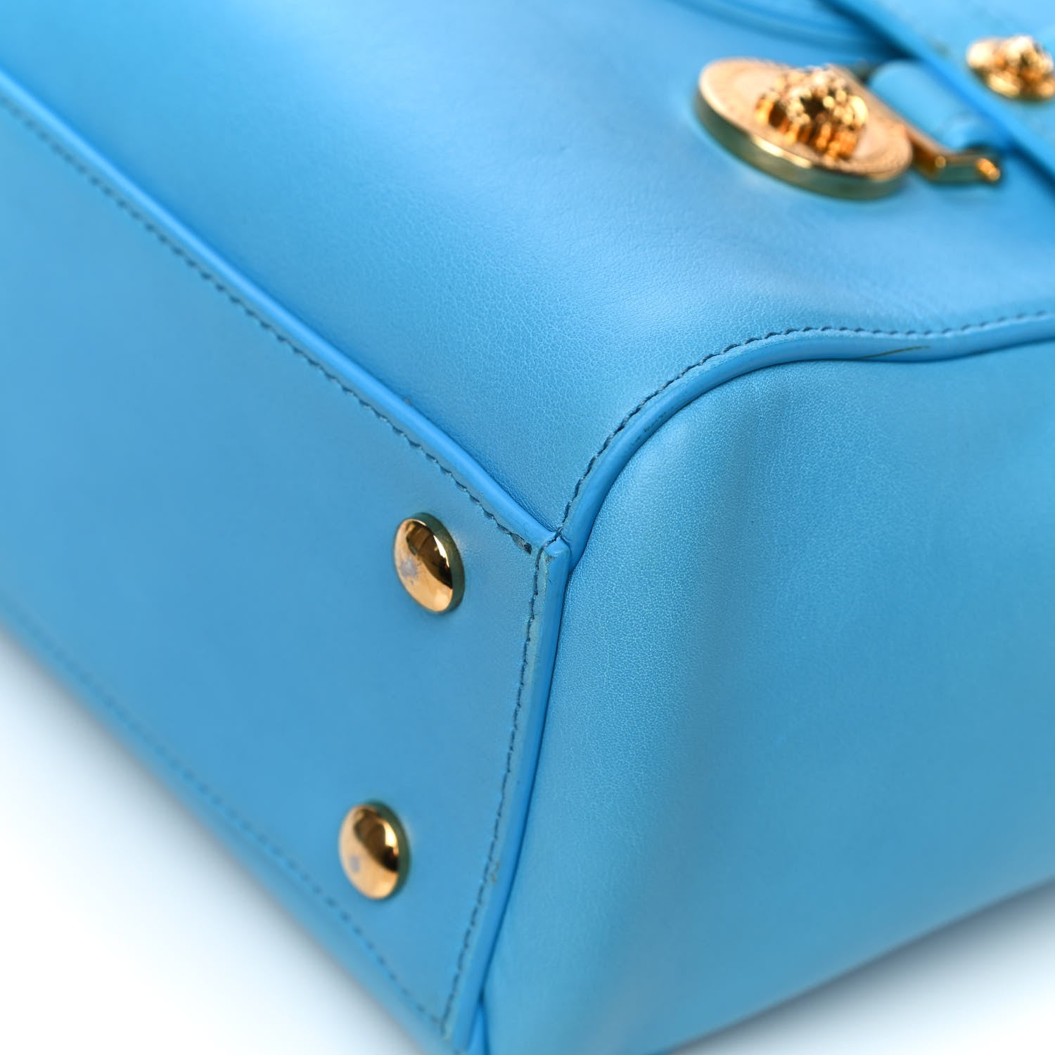 Versace Calfskin Small Day Bag Blue 11 of 22