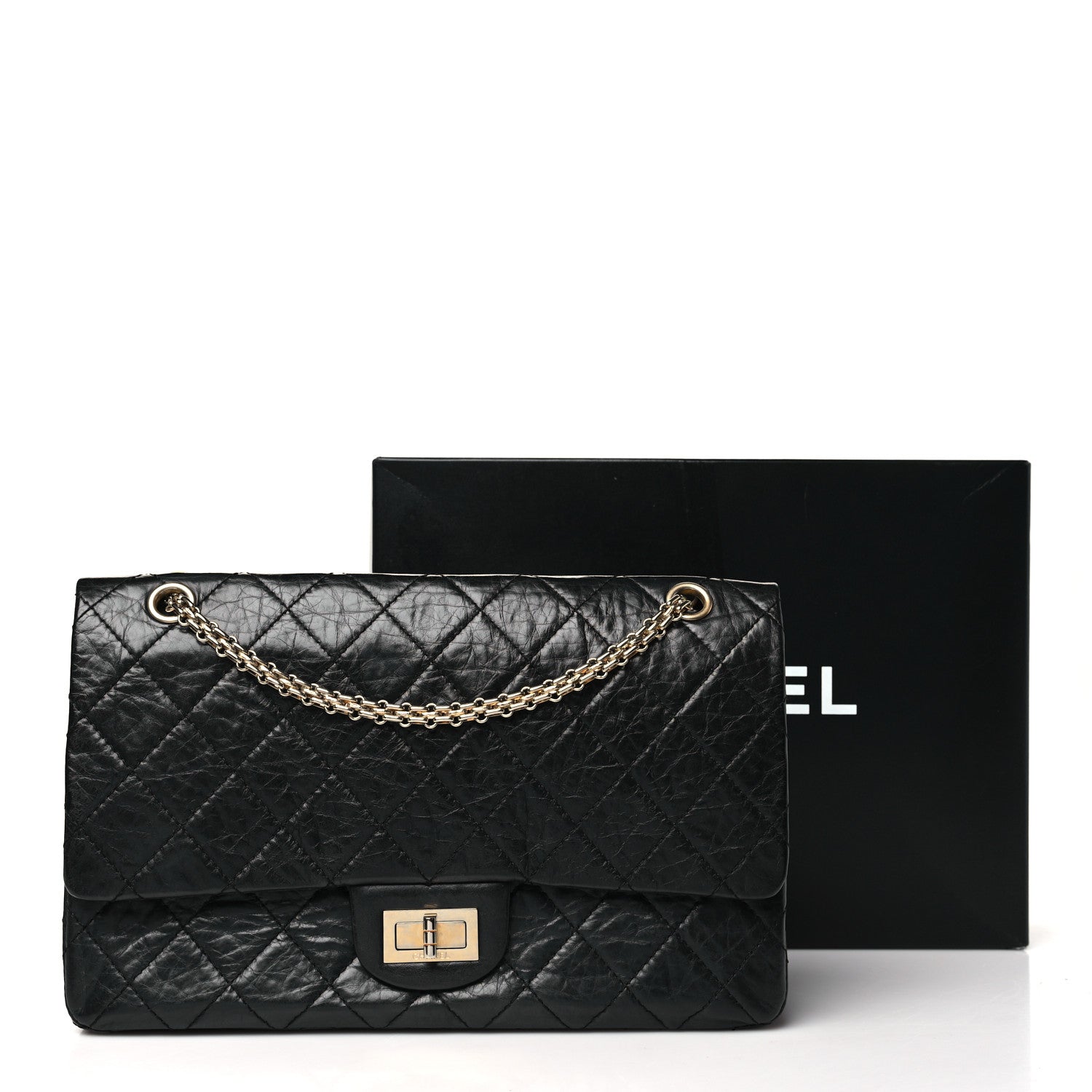 Chanel Aged Calfskin Quilted 50th Anniversary 2.55 Reissue 227 Flap Black 12 of 12