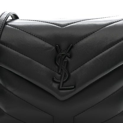 Saint Laurent Calfskin Y Quilted Monogram Monochrome Toy Loulou Crossbody Bag Black 9 of 12