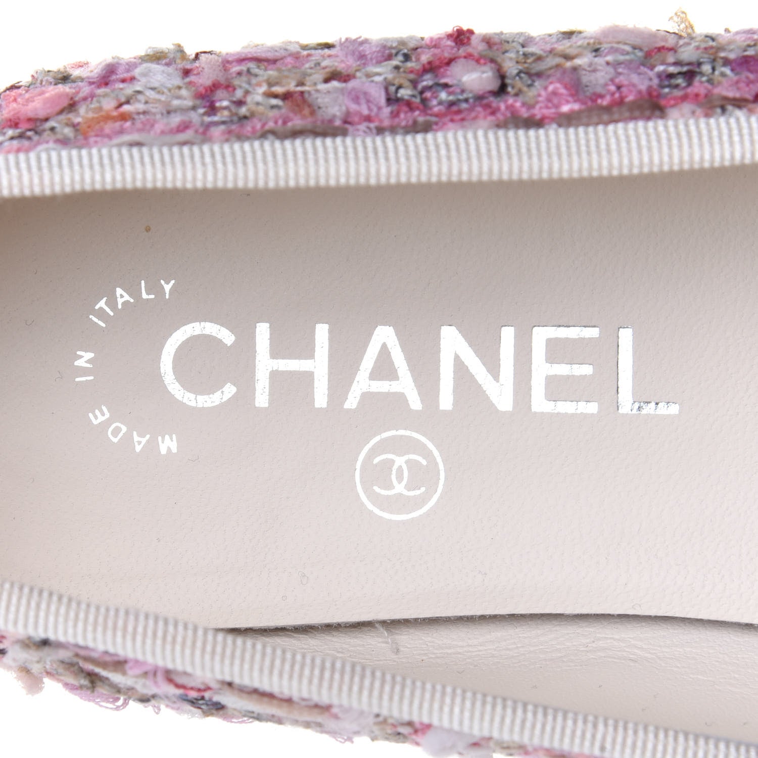 Chanel Tweed Calfskin Cap Toe Ballerina Flats 38 Pink 9 of 10