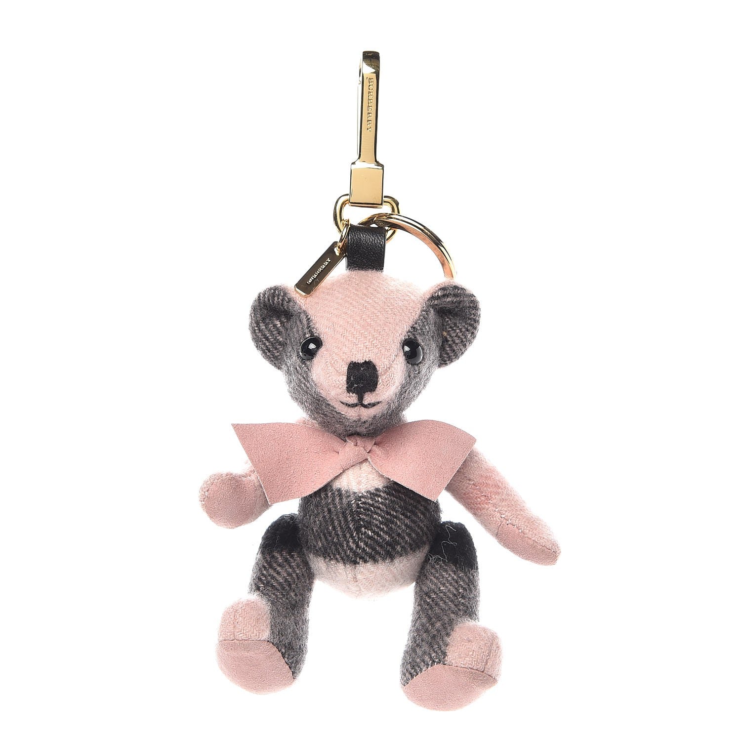 Burberry Cashmere Check Thomas Bear Keychain Charm Ash Rose 1 of 2