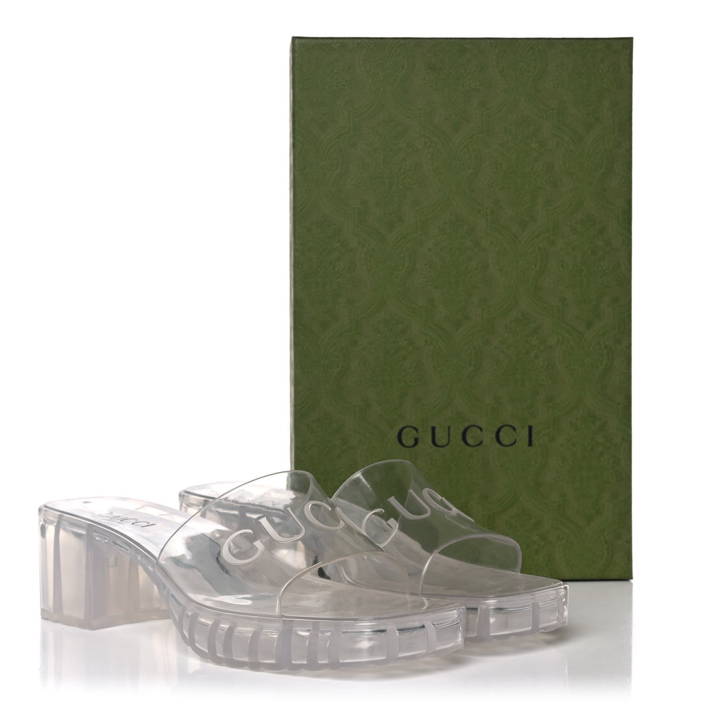 Rubber Gucci Logo Womens Platform 20/60mm Slide Sandals 39 Transparent