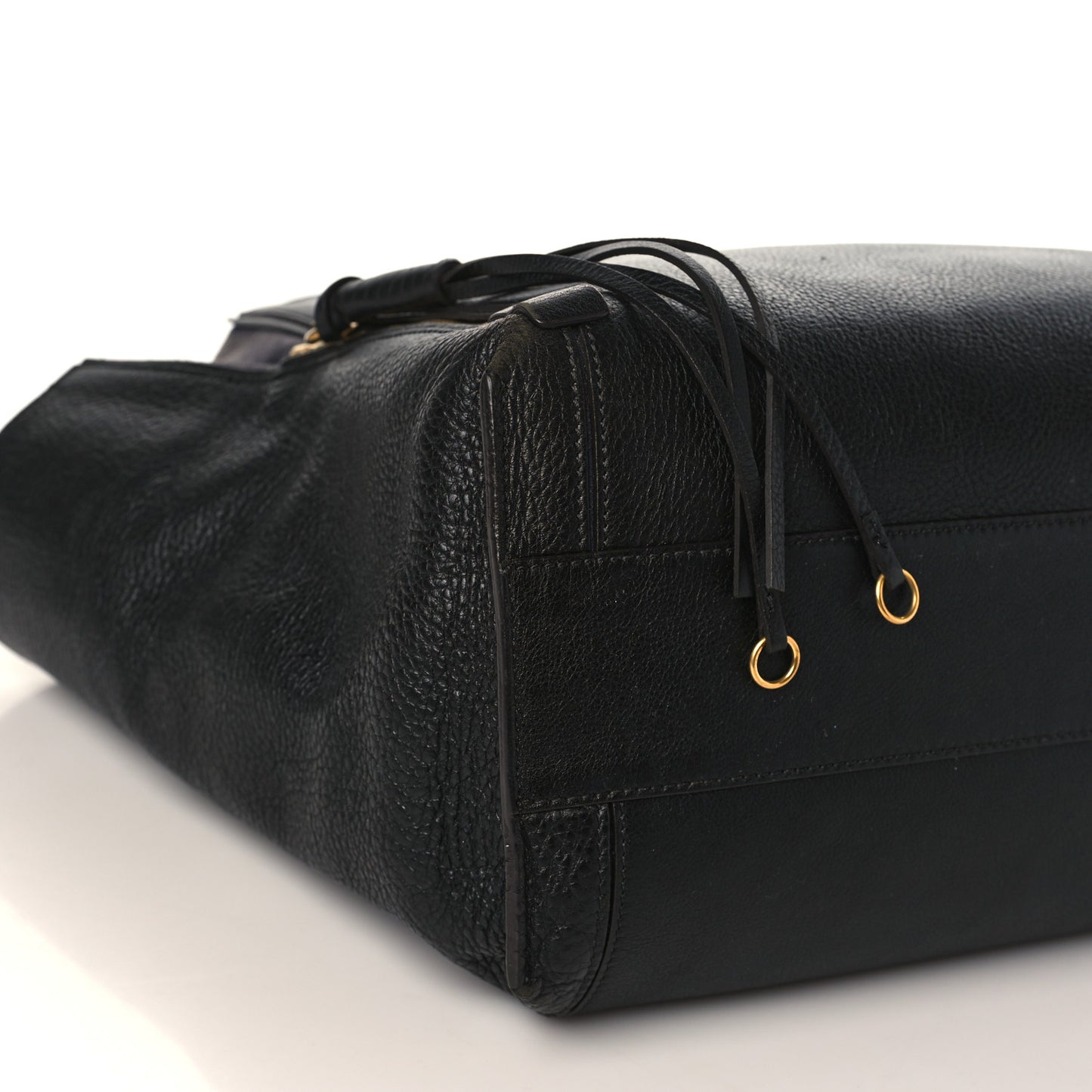 Smooth Calfskin Medium Milo Shopping Tote Black