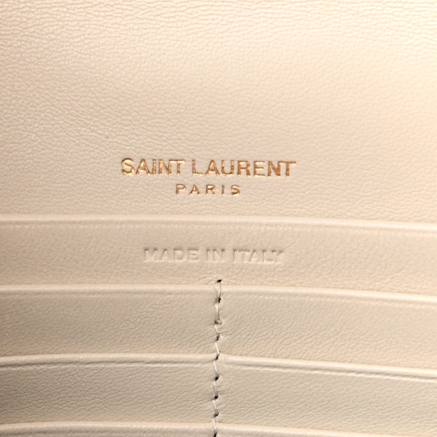 Lambskin Matelasse Monogram Vicky Chain Wallet Off White