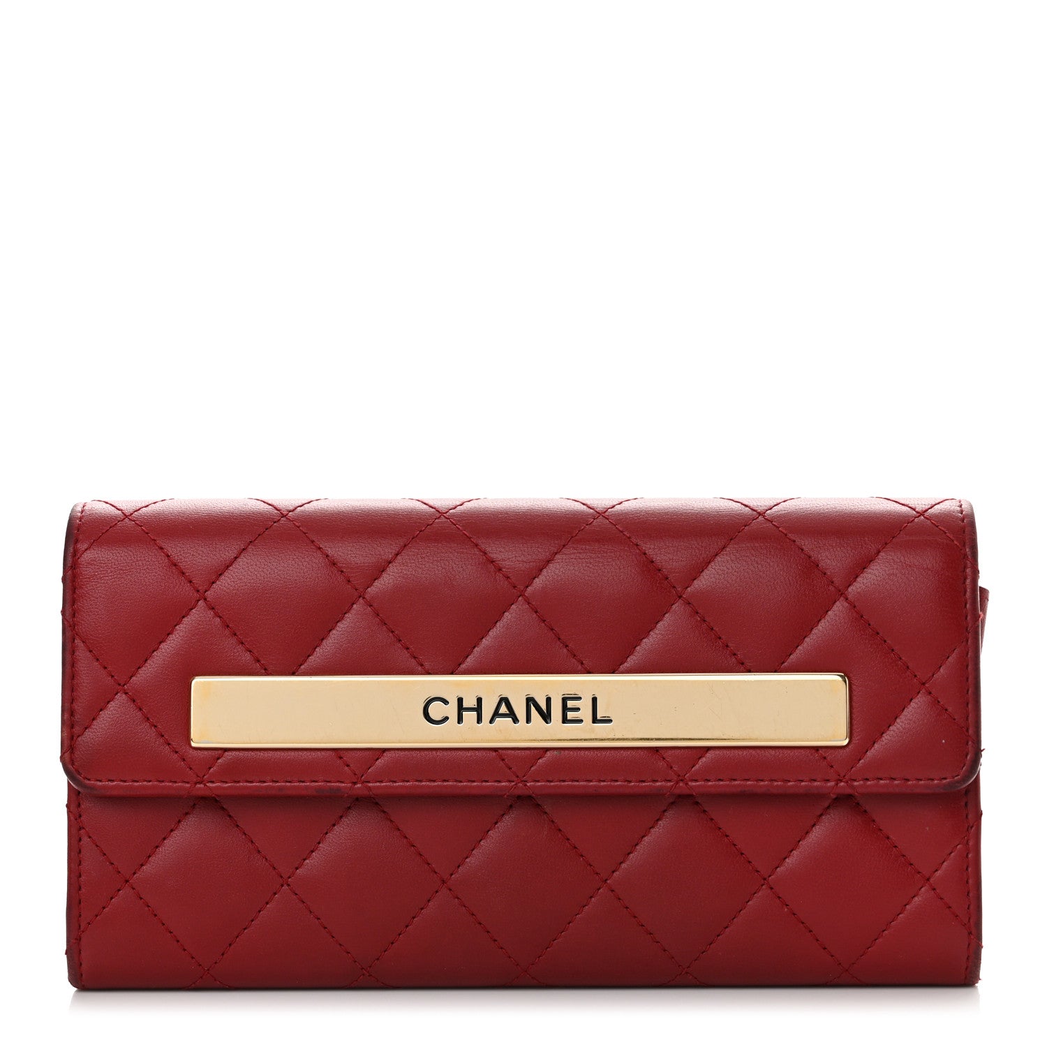 Chanel Lambskin Quilted Trendy CC Large Gusset Flap Wallet Dark Red 1 of 14