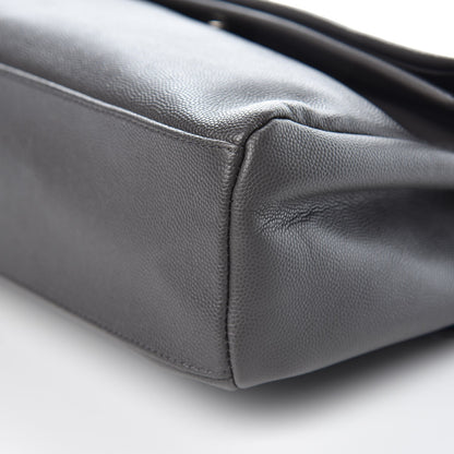 Saint Laurent Grain De Poudre Medium West Hollywood Monogram Fold-Over Grey 11 of 11