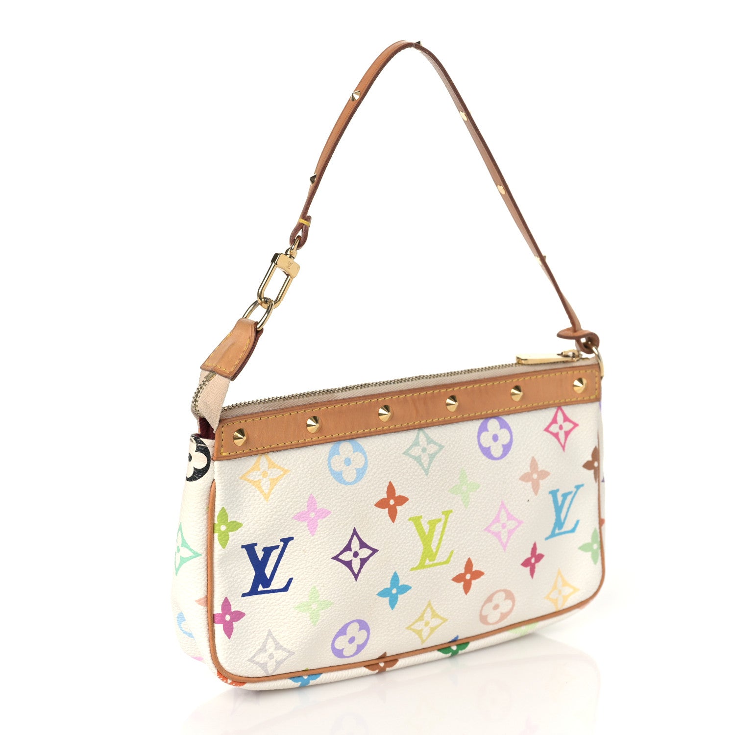 Louis Vuitton Monogram Multicolor Pochette Accessories White 3 of 9