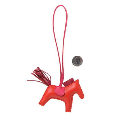 Hermes Milo Lambskin Grigri Rodeo Bag Charm PM Rouge Indien Rubis Rose Mexico 2 of 3