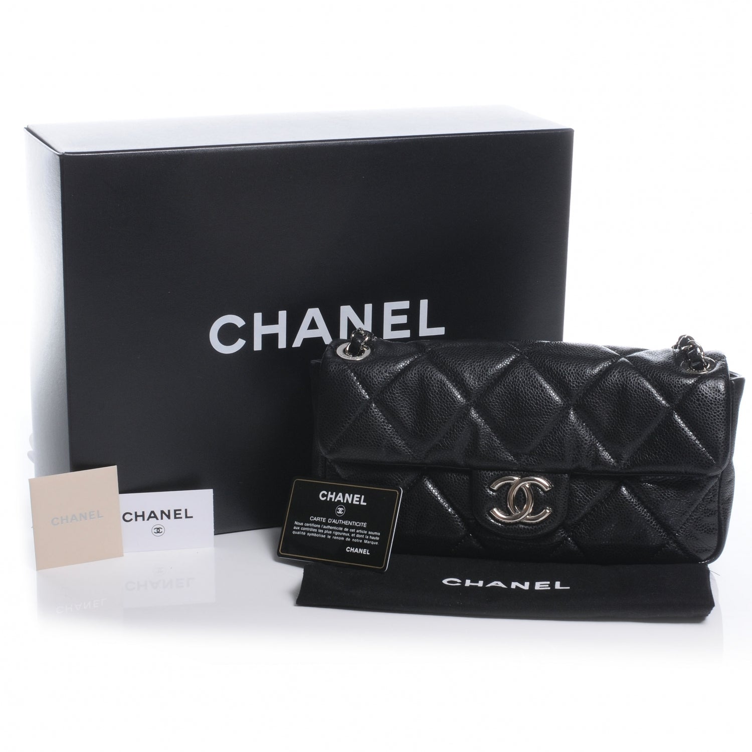 Chanel Glazed Caviar Medium Flap Black 5 of 8