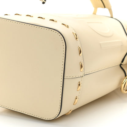 Fendi Vitello King F is Fendi Logo Debossed Metal Stitch Mini Mon Tresor Bucket Bag Pergamena 6 of 10