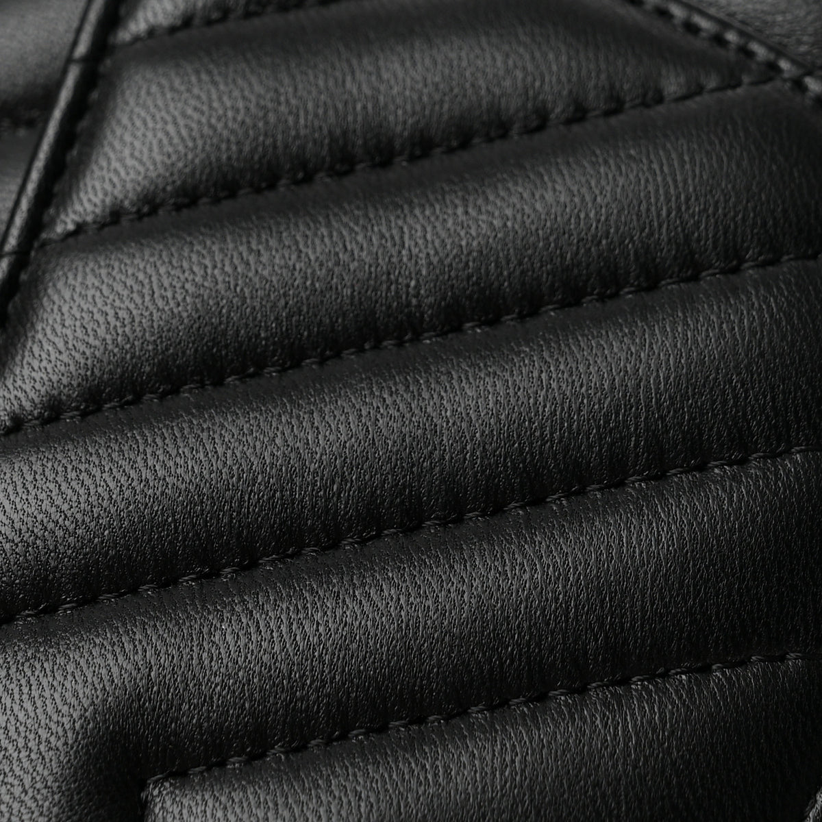 Lambskin Chevron Quilted Mini Square Flap Black