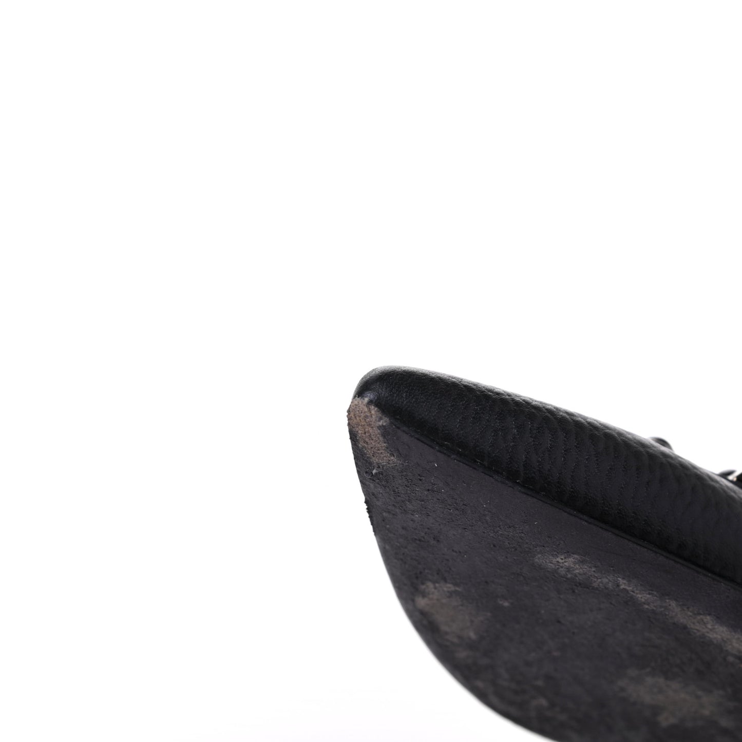 Pebbled Calfskin Onyx Rockstud Rolling Cage Ballerina Flats 38 Black