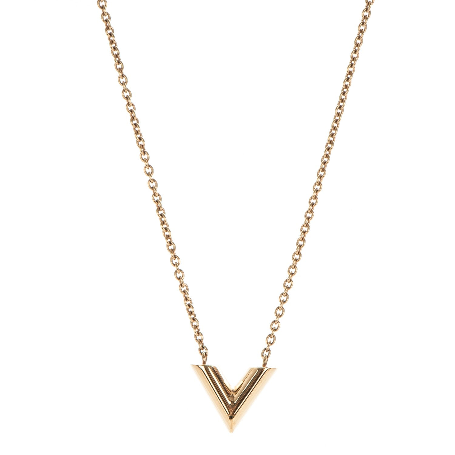 Louis Vuitton Essential V Necklace Gold 1 of 6