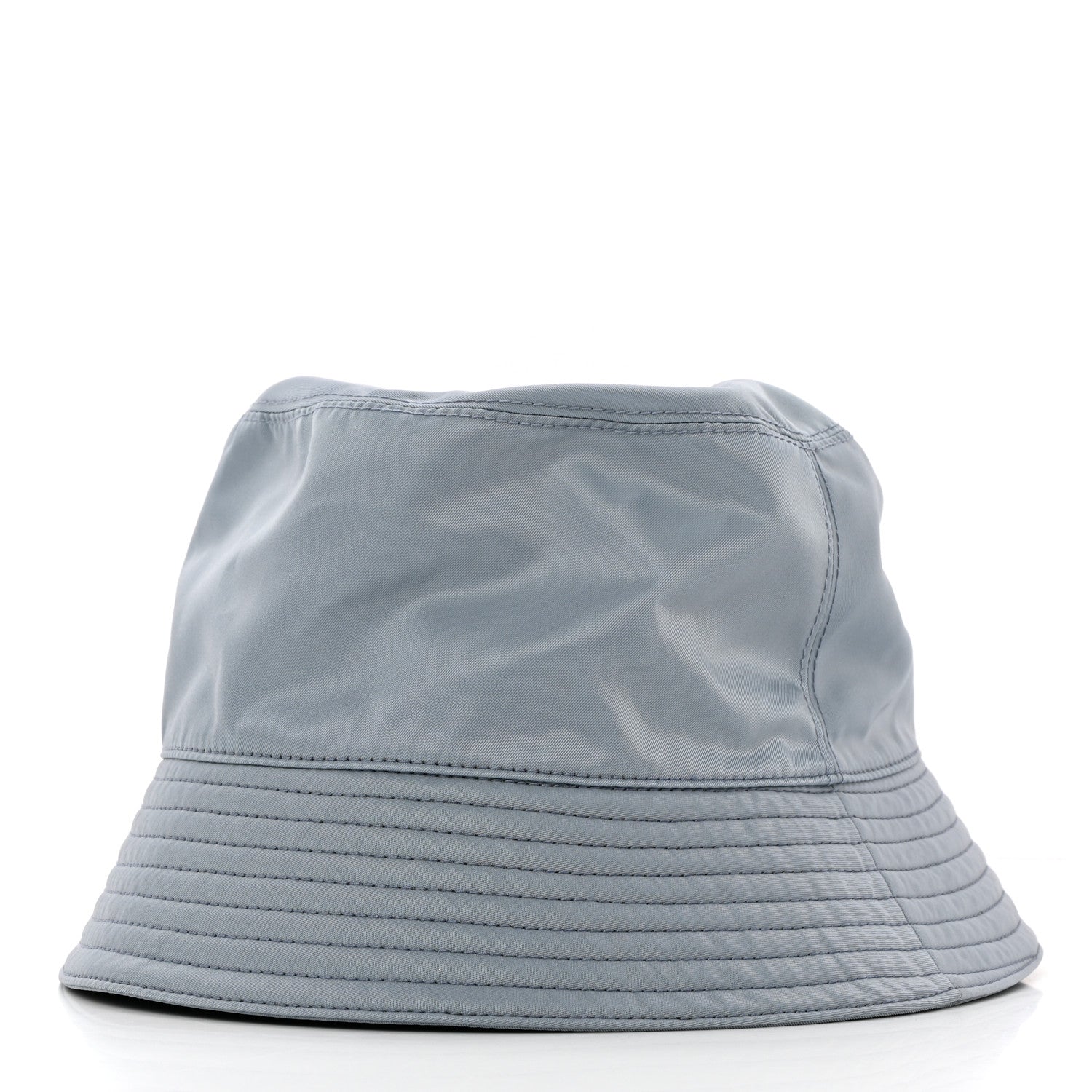 Prada Re-Nylon Metal Triangle Logo Womens Bucket Hat M Fiordaliso 5 of 8