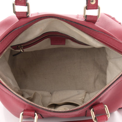 Gucci Calfskin Microguccissima Trim Medium Boston Raspberry Red 4 of 17