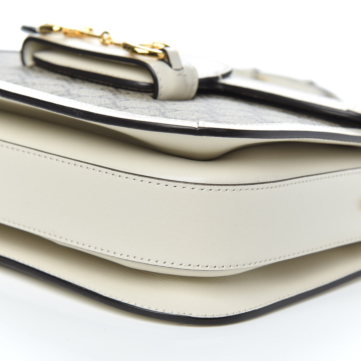GG Supreme Monogram Horsebit 1955 Shoulder Bag Beige Mystic White