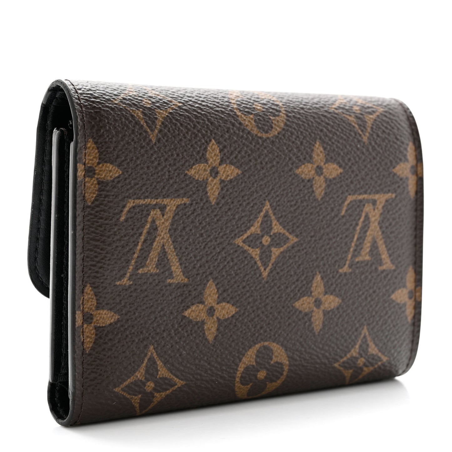 Monogram Flower Lock Compact Wallet Black