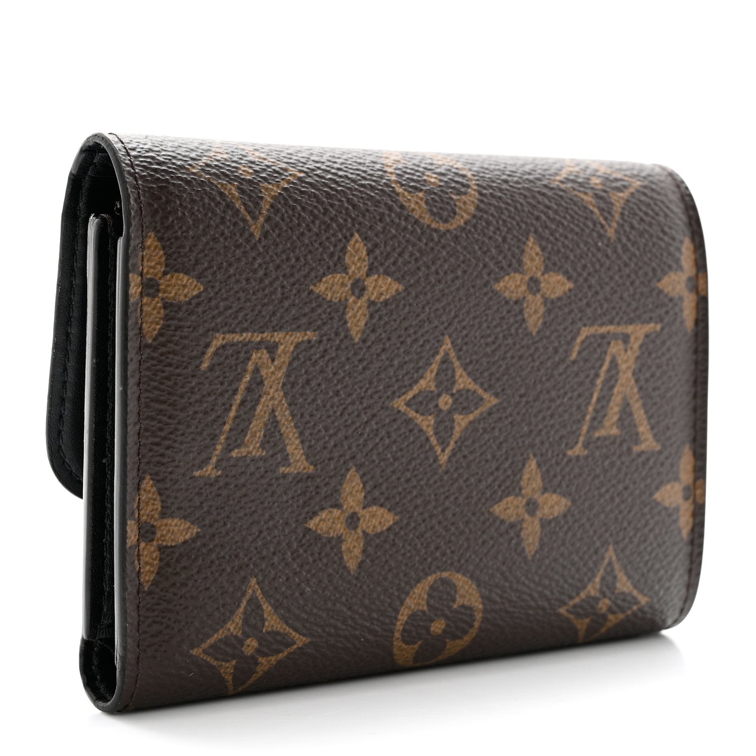 Louis Vuitton Monogram Flower Lock Compact Wallet Black 3 of 12