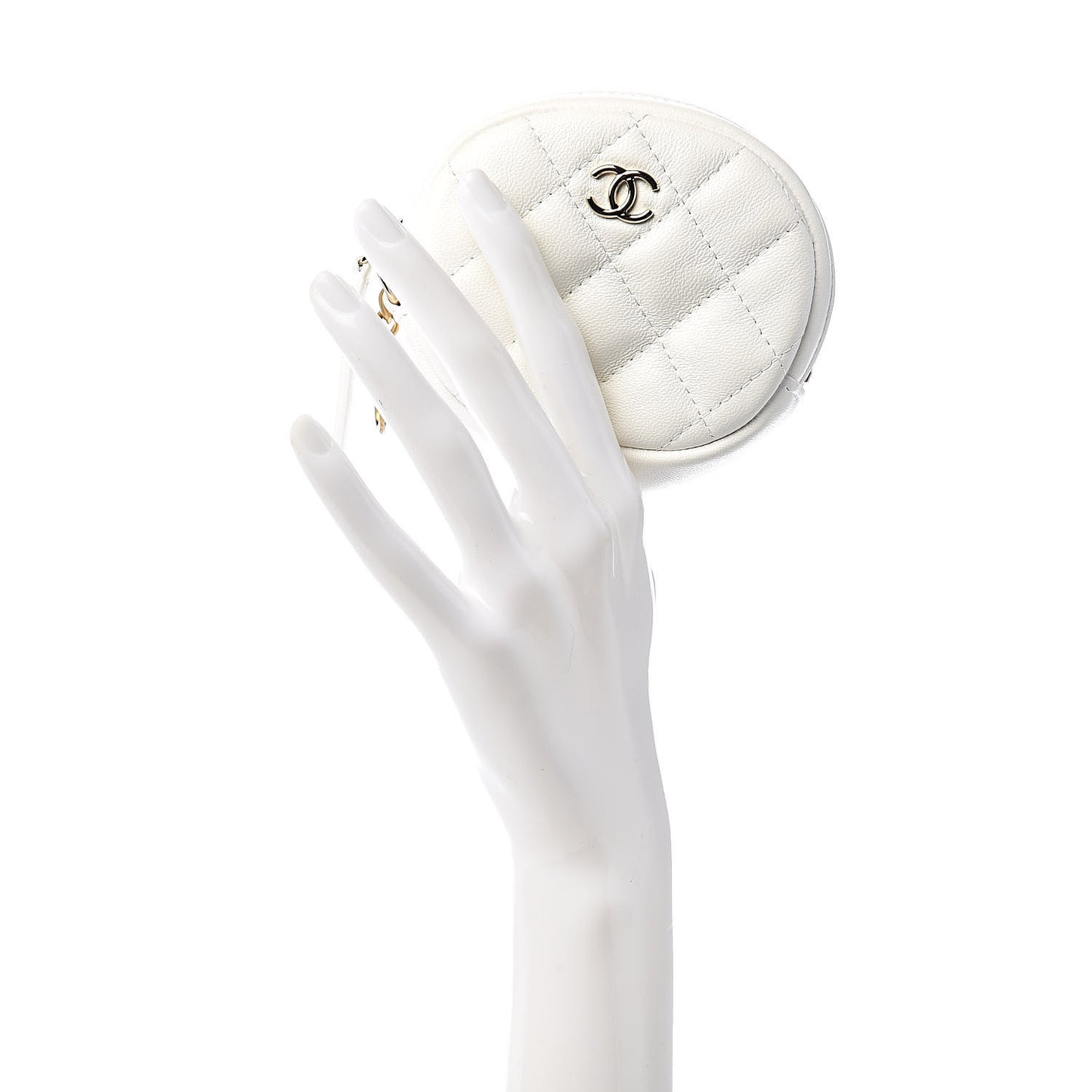 Lambskin Quilted Coin Purse White