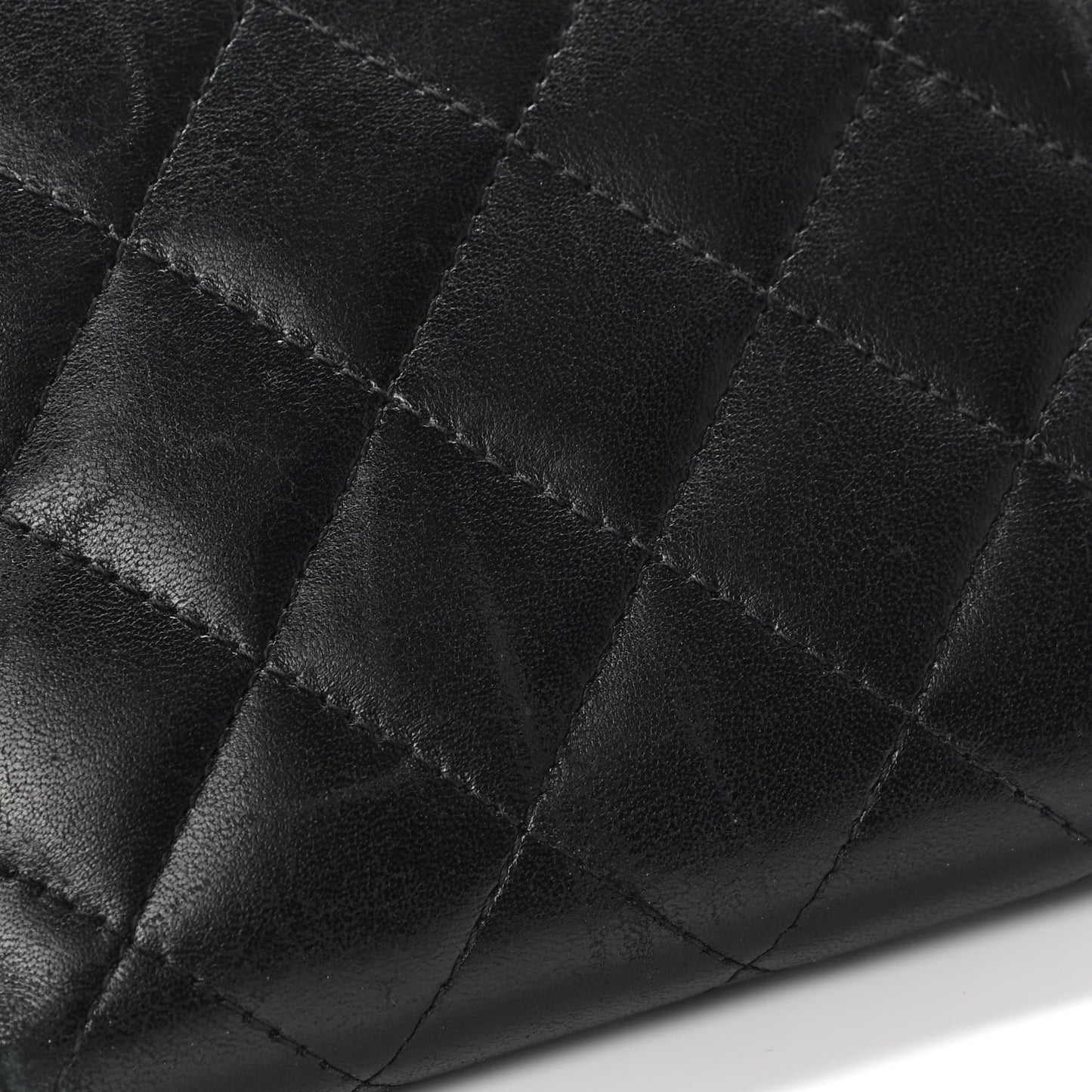Lambskin Quilted Large Gusset Zip Around Wallet Black