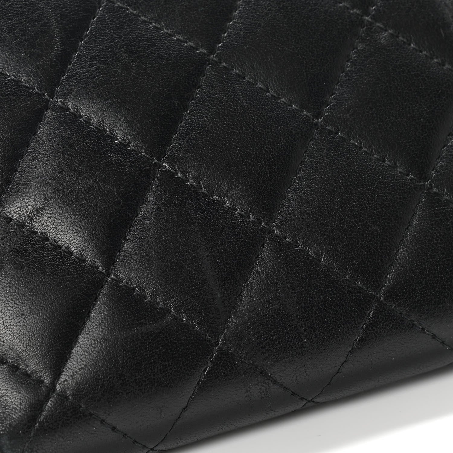 Chanel Lambskin Quilted Large Gusset Zip Around Wallet Black 16 of 18