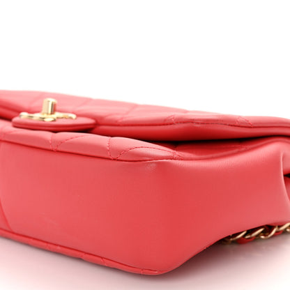 Chanel Lambskin Quilted Resin Bi-Color Chain Flap Bag Red 10 of 11
