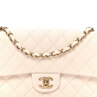 Chanel Caviar Quilted Medium Double Flap White 8 of 10