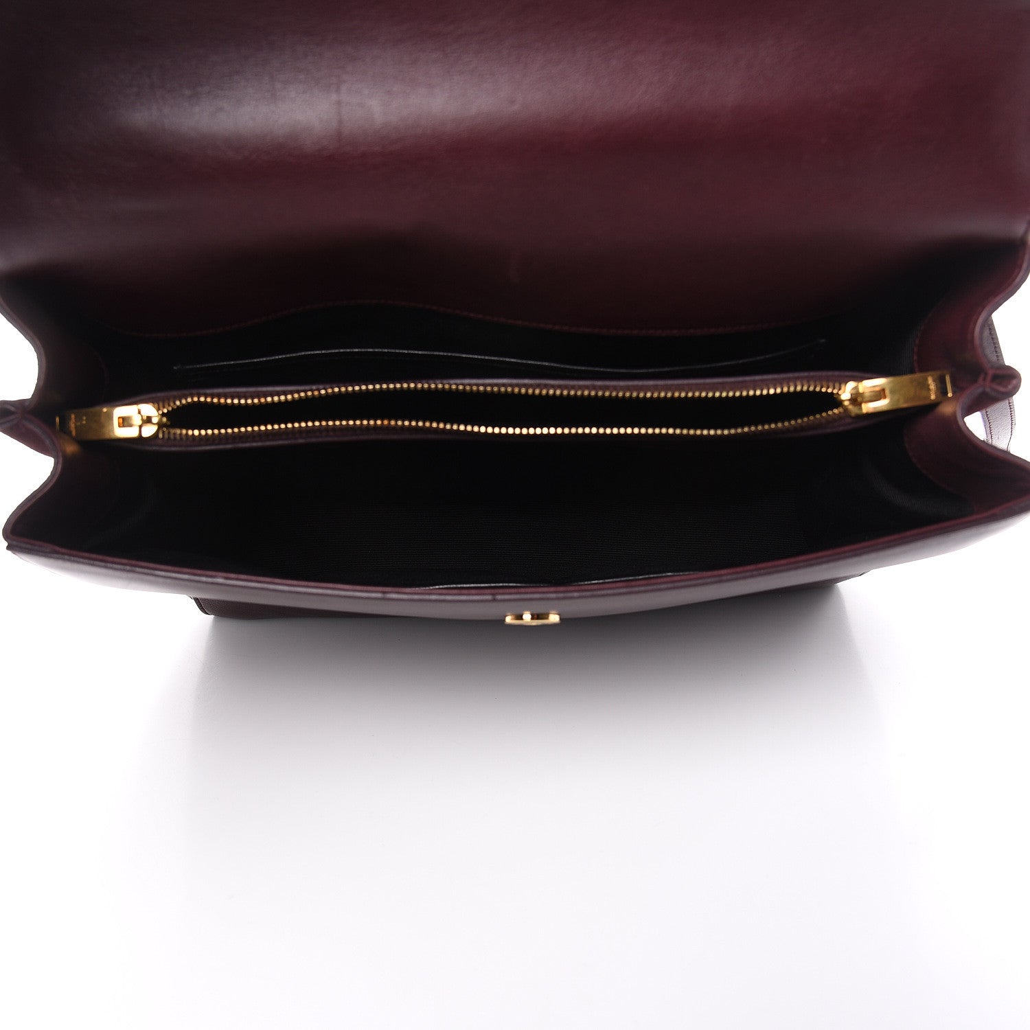 Saint Laurent Calfskin Crocodile Embossed Medium Moujik Top Handle Bag Amarena 5 of 14