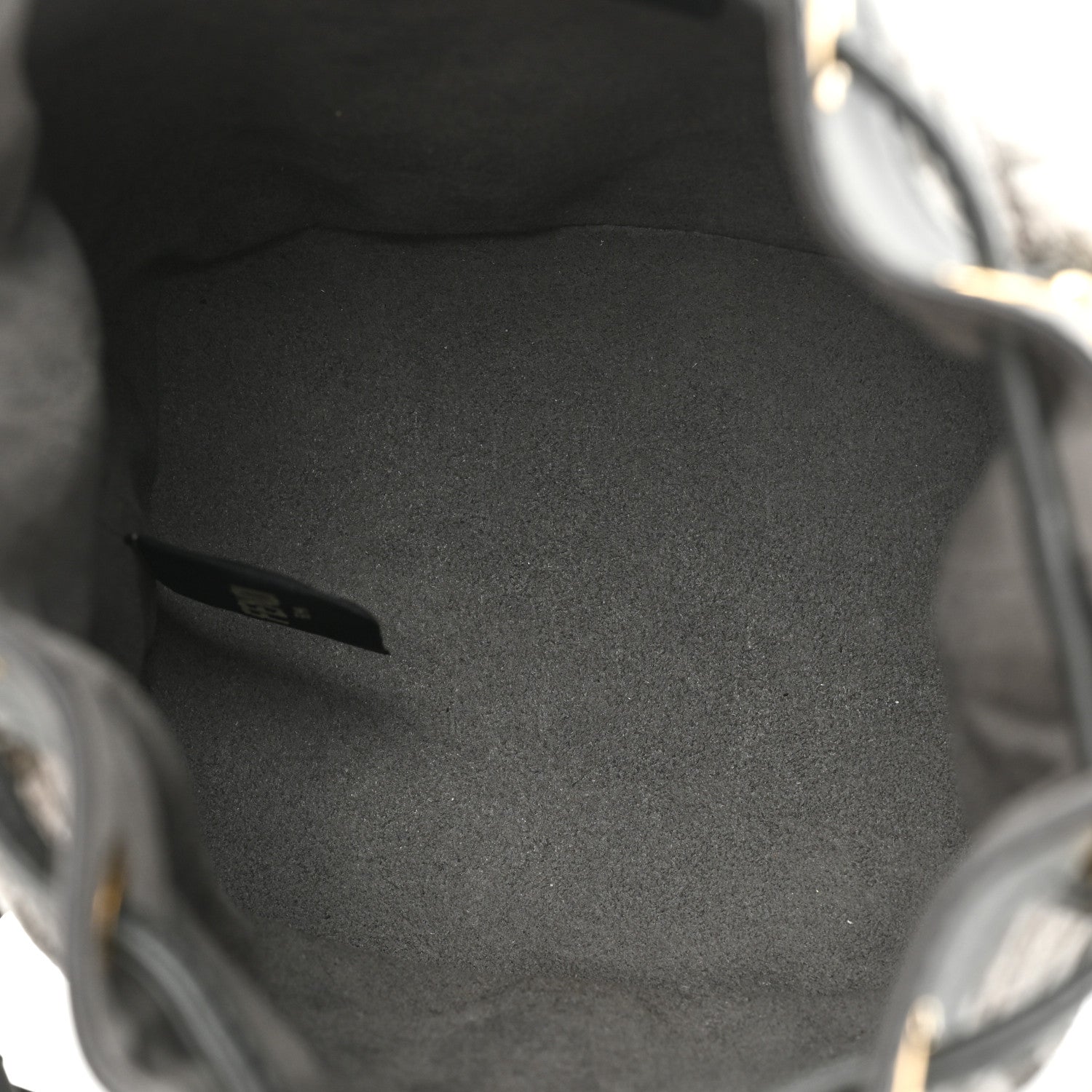 Fendi Chenille Vitello King FF Mini Mon Tresor Bucket Bag Antracite Asfalto 5 of 9