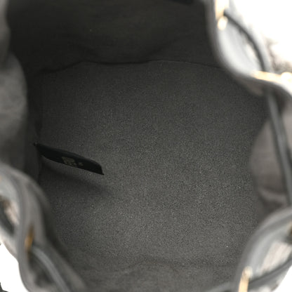 Fendi Chenille Vitello King FF Mini Mon Tresor Bucket Bag Antracite Asfalto 5 of 9