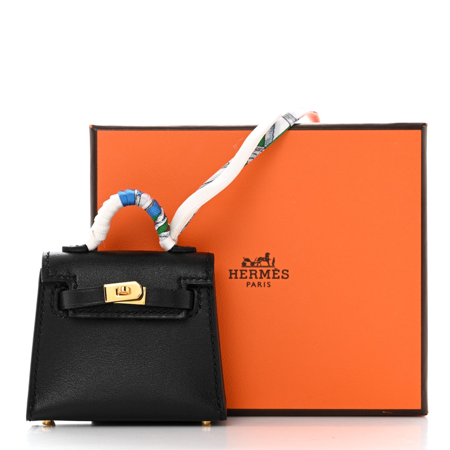 Tadelakt Mini Kelly Twilly Bag Charm Black
